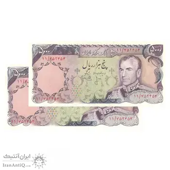 اسکناس 5000 ریال (انصاری - یگانه) - محمد رضا شاه