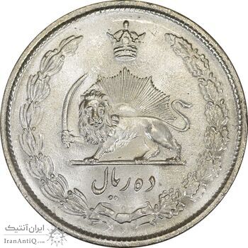 سکه 10 ریال 1324 - MS64 - محمد رضا شاه