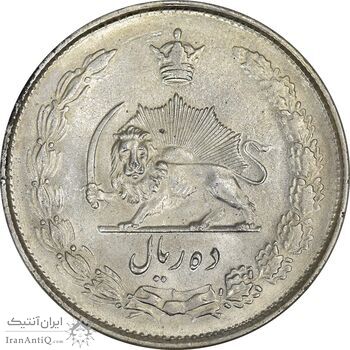 سکه 10 ریال 1324 - MS63 - محمد رضا شاه