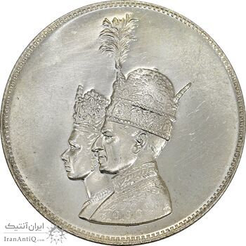 مدال نقره جشن تاجگذاری 1346 - MS62 - محمد رضا شاه