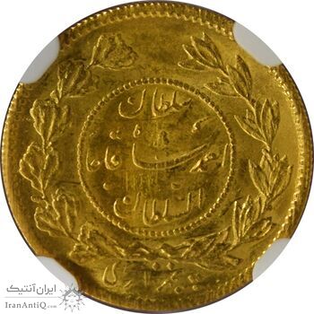 سکه طلا 5000 دینار 1331 تصویری - MS63 - احمد شاه