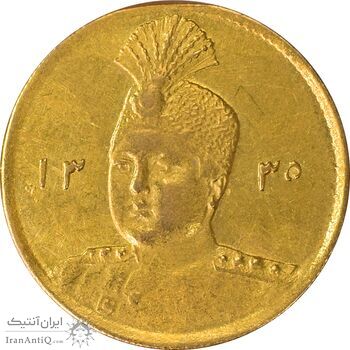 سکه طلا 5000 دینار 1335 تصویری - AU58 - احمد شاه