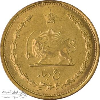 سکه 5 دینار 1319 برنز - MS63 - رضا شاه