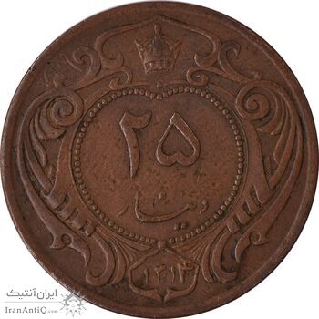 سکه 25 دینار 1314 مس - EF40 - رضا شاه