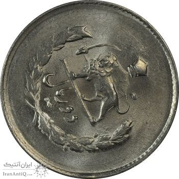 سکه 2 ریال 1334 مصدقی (چرخش 80 درجه) - MS64 - محمد رضا شاه