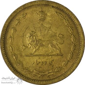 سکه 50 دینار 1318 برنز - MS61 - رضا شاه سکه 50 دینار 1318 برنز - MS61 - رضا شاه