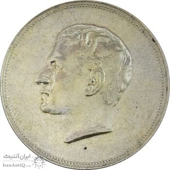 مدال نقره بیست و پنجمین سال سلطنت 1344 - AU55 - محمدرضا شاه