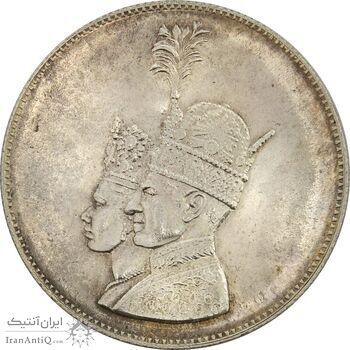 مدال نقره جشن تاجگذاری 1346 - MS64 - محمد رضا شاه