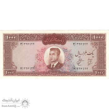 اسکناس 1000 ریال 1341 - تک - AU55 - محمد رضا شاه