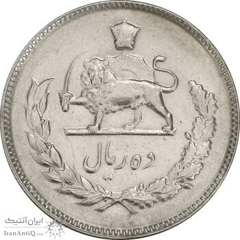 سکه 10 ریال 1351 - AU55 - محمد رضا شاه سکه 10 ریال 1351 - AU55 - محمد رضا شاه