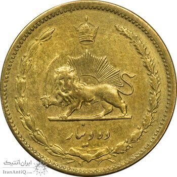 سکه 10 دینار 1320 برنز - EF45 - رضا شاه سکه 10 دینار 1320 برنز - EF45 - رضا شاه