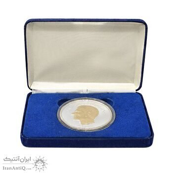 مدال یادبود محمدرضا شاه 1367 (با جعبه) 5 انس - PF65 - جمهوری اسلامی