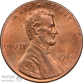 سکه 1 سنت 1984D لینکلن - MS63 - آمریکا
