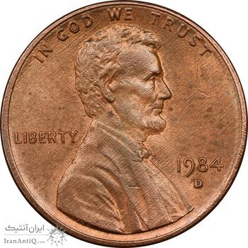 سکه 1 سنت 1984D لینکلن - MS62 - آمریکا