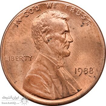 سکه 1 سنت 1988 لینکلن - MS63 - آمریکا