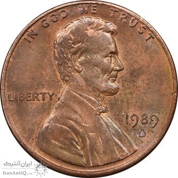 سکه 1 سنت 1989D لینکلن - MS61 - آمریکا