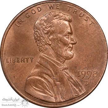 سکه 1 سنت 1998D لینکلن - MS63 - آمریکا