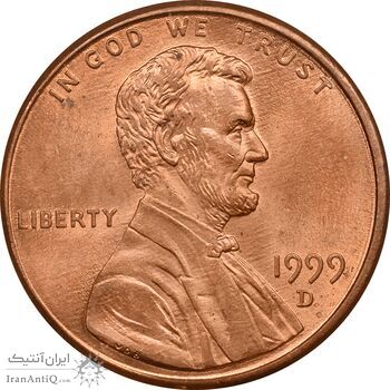 سکه 1 سنت 1999D لینکلن - MS64 - آمریکا