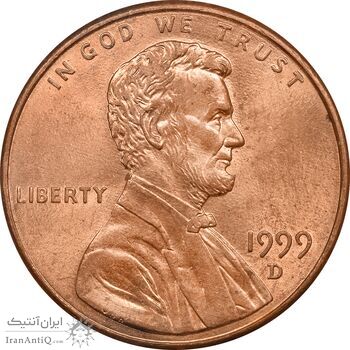 سکه 1 سنت 1999D لینکلن - MS63 - آمریکا