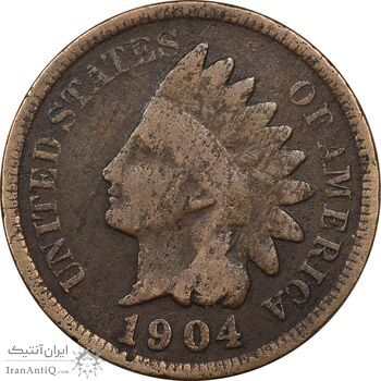 سکه 1 سنت 1904 سرخپوستی - VF30 - آمریکا
