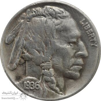 سکه 5 سنت 1936 بوفالو - EF40 - آمریکا سکه 5 سنت 1936 بوفالو - EF40 - آمریکا