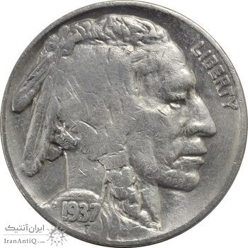سکه 5 سنت 1937 بوفالو - EF40 - آمریکا