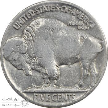 سکه 5 سنت 1937 بوفالو - EF40 - آمریکا