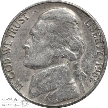 سکه 5 سنت 1962D جفرسون - VF30 - آمریکا
