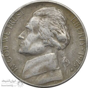 سکه 5 سنت 1975 جفرسون - EF45 - آمریکا