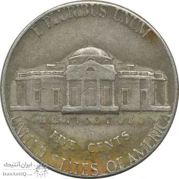 سکه 5 سنت 1975 جفرسون - EF45 - آمریکا