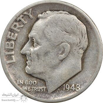 سکه 1 دایم 1948 روزولت - EF45 - آمریکا سکه 1 دایم 1948 روزولت - EF45 - آمریکا