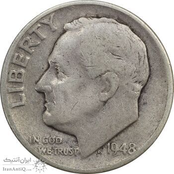 سکه 1 دایم 1948 روزولت - EF40 - آمریکا