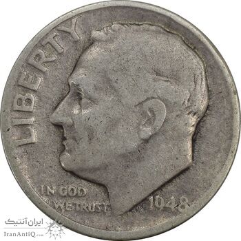 سکه 1 دایم 1948D روزولت - VF35 - آمریکا سکه 1 دایم 1948D روزولت - VF35 - آمریکا