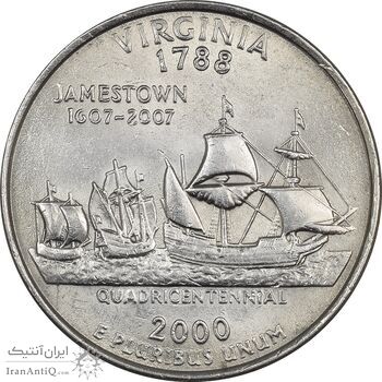 سکه کوارتر دلار 2000P ایالتی (ویرجینیا) - MS62 - آمریکا