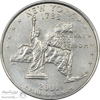 سکه کوارتر دلار 2001D ایالتی (نیویورک) - MS62 - آمریکا