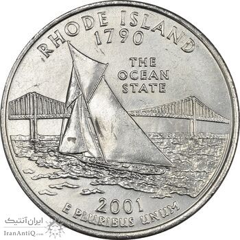 سکه کوارتر دلار 2001D ایالتی (رود آیلند) - MS62 - آمریکا