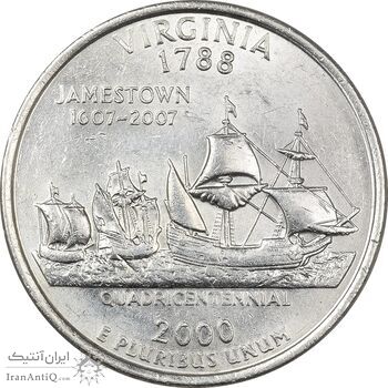 سکه کوارتر دلار 2000D ایالتی (ویرجینیا) - MS61 - آمریکا