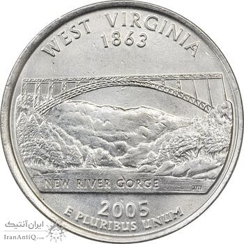 سکه کوارتر دلار 2005D ایالتی (ویرجینیای غربی) - MS61 - آمریکا سکه کوارتر دلار 2005D ایالتی (ویرجینیای غربی) - MS61 - آمریکا