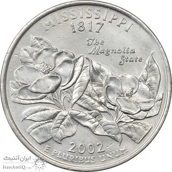 سکه کوارتر دلار 2002P ایالتی (میسیسیپی) - MS61 - آمریکا