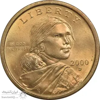 سکه یک دلار 2000D ساکاگاوا (دختر سرخپوست) - MS62 - آمریکا