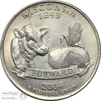 سکه کوارتر دلار 2004P ایالتی (ویسکانسین) - MS61 - آمریکا