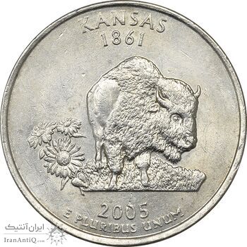 سکه کوارتر دلار 2005D ایالتی (کانزاس) - MS61 - آمریکا