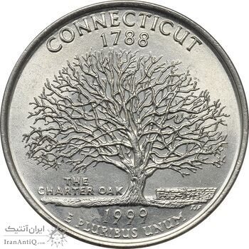 سکه کوارتر دلار 1999D ایالتی (کنکتیکت) - MS61 - آمریکا