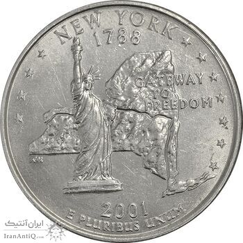 سکه کوارتر دلار 2001P ایالتی (نیویورک) - MS61 - آمریکا