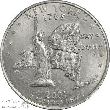 سکه کوارتر دلار 2001D ایالتی (نیویورک) - MS61 - آمریکا
