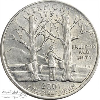 سکه کوارتر دلار 2001D ایالتی (ورمونت) - MS61 - آمریکا