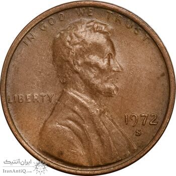 سکه 1 سنت 1972S لینکلن - EF45 - آمریکا