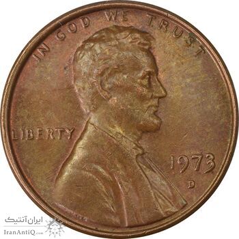 سکه 1 سنت 1973D لینکلن - AU55 - آمریکا