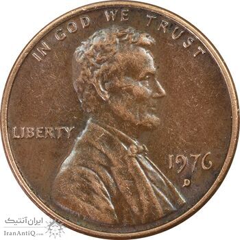 سکه 1 سنت 1976D لینکلن - EF45 - آمریکا