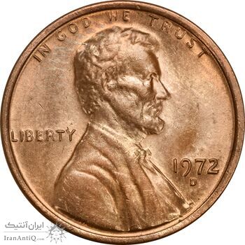 سکه 1 سنت 1972D لینکلن - MS62 - آمریکا